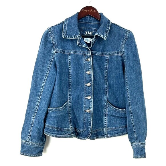 Live A Little LAL Women Blue Denim Jean Jacket Fitted Classic Sz PXL 1153E2 - Picture 1 of 11